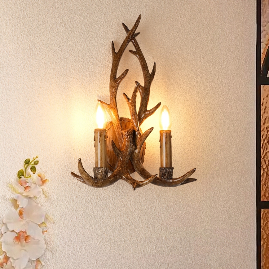 Brilagi - Nástěnné svítidlo DEER 2xE14/10W/230V paroží