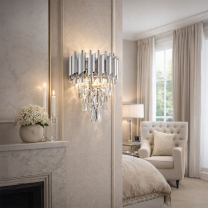 Brilagi - Nástěnné svítidlo ECLIPSE 2xE14/10W/230V stříbrná