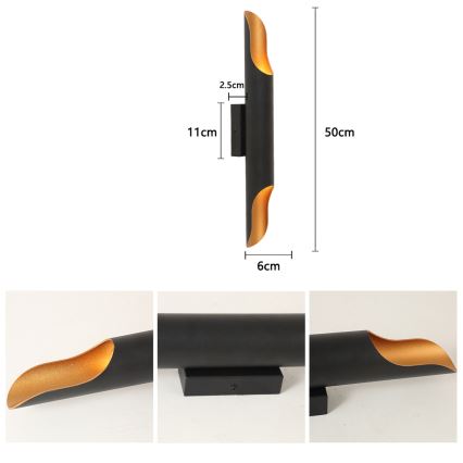 Brilagi - Nástěnné svítidlo KALMAR 2xE27/40W/230V černá/bronzová