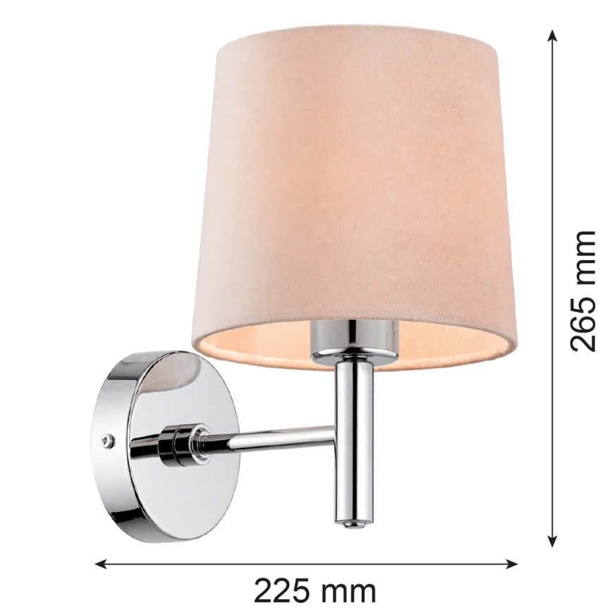 Brilagi - Nástěnné svítidlo MONTE 1xE27/60W/230V béžová/lesklý chrom