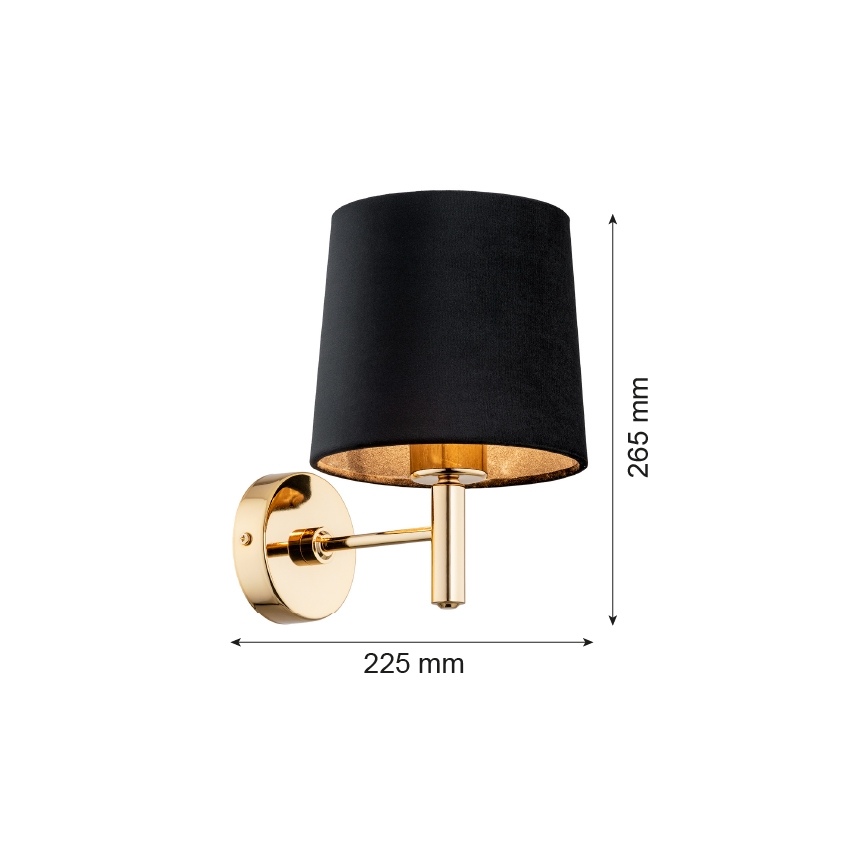 Brilagi - Nástěnné svítidlo MONTE 1xE27/60W/230V černá/zlatá
