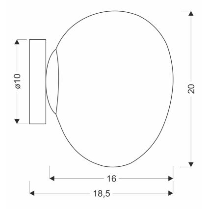 BRILAGI - Nástěnné svítidlo PEBBLES 1xE27/40W/230V pr. 20 cm černá