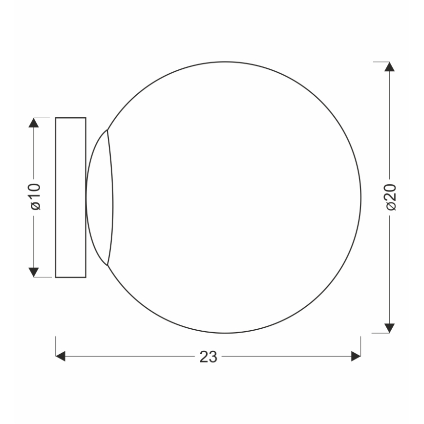 BRILAGI - Nástěnné svítidlo POLOS 1xE27/40W/230V pr. 20 cm černá