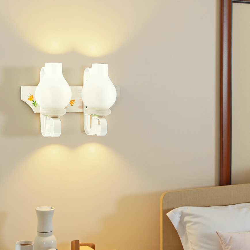 Brilagi - Nástěnné svítidlo QUEEN 2xE14/40W/230V buk/krémová