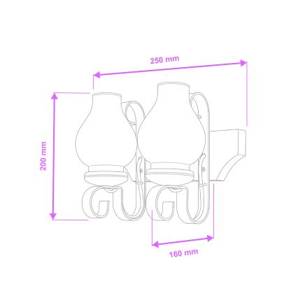 Brilagi - Nástěnné svítidlo QUEEN 2xE14/40W/230V buk/ořech
