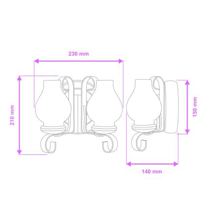 Brilagi - Nástěnné svítidlo ROATA APLICA 2xE14/40W/230V buk/ořech