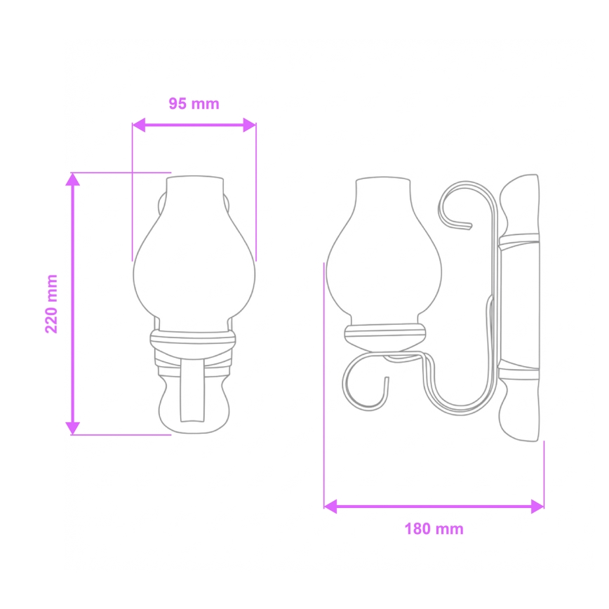Brilagi - Nástěnné svítidlo RUSTIC 1xE14/40W/230V buk/ořech