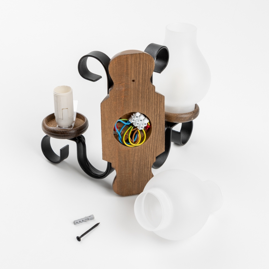 Brilagi - Nástěnné svítidlo RUSTIC 2xE14/40W/230V buk/ořech