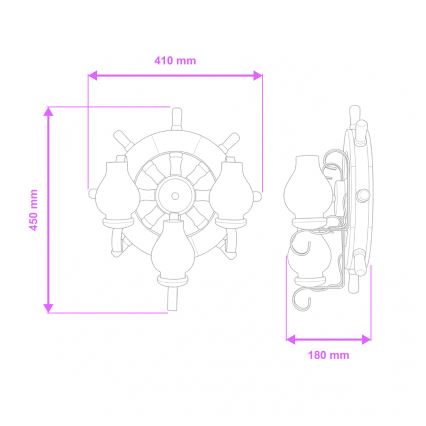 Brilagi - Nástěnné svítidlo TIMONA 3xE14/40W/230V buk