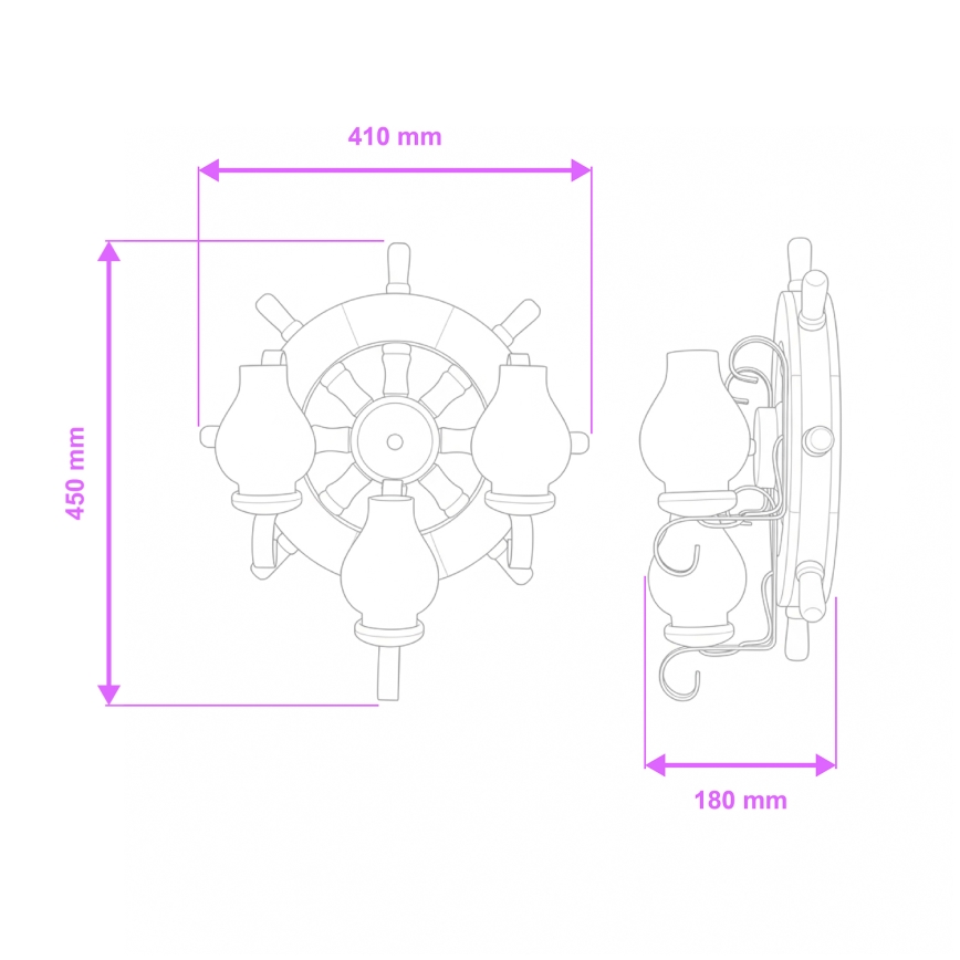 Brilagi - Nástěnné svítidlo TIMONA 3xE14/40W/230V buk