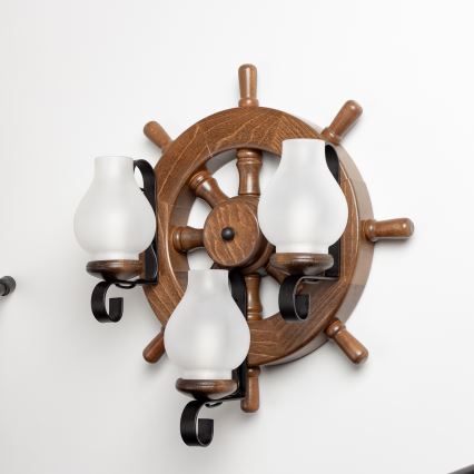 Brilagi - Nástěnné svítidlo TIMONA 3xE14/40W/230V buk/ořech