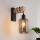 Brilagi - Nástěnné svítidlo WOOD GLASS 1xE27/60W/230V borovice/černá/kouřová šedá