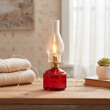 Brilagi - Petrolejová lampa MERLIN červená