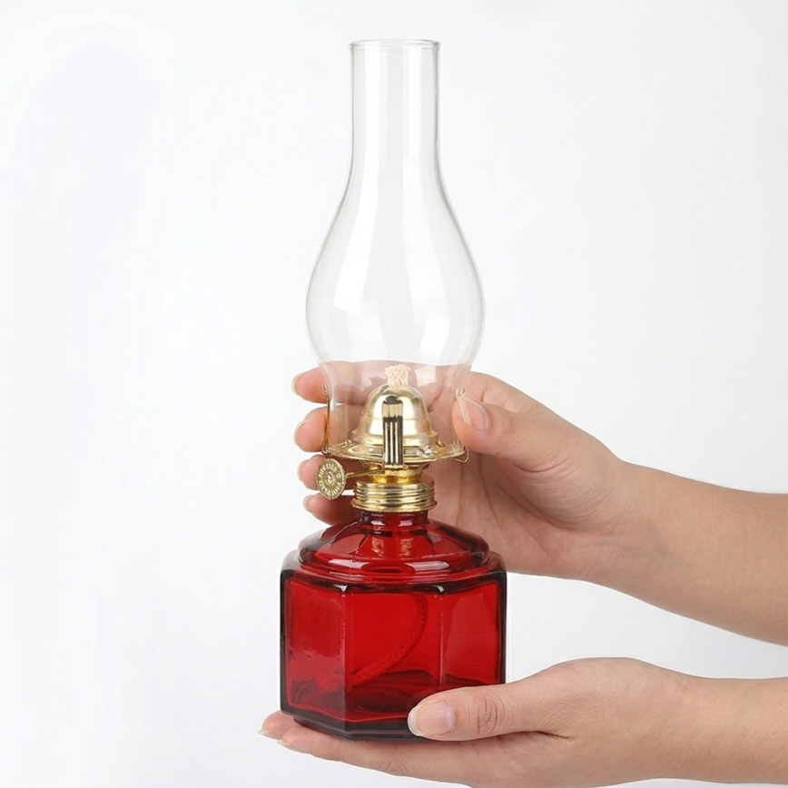 BRILAGI - Petrolejová lampa MERLIN červená