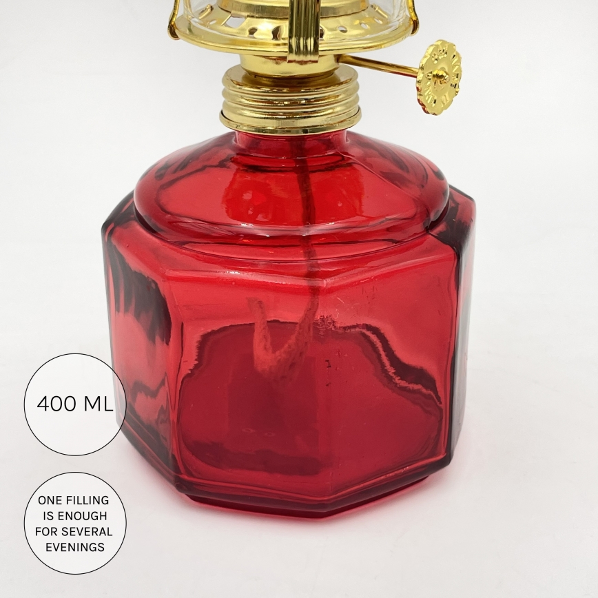 BRILAGI - Petrolejová lampa MERLIN červená
