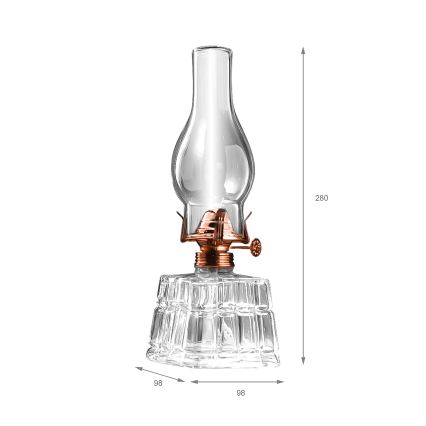Brilagi - Petrolejová lampa MERLIN čirá/bronzová/patina
