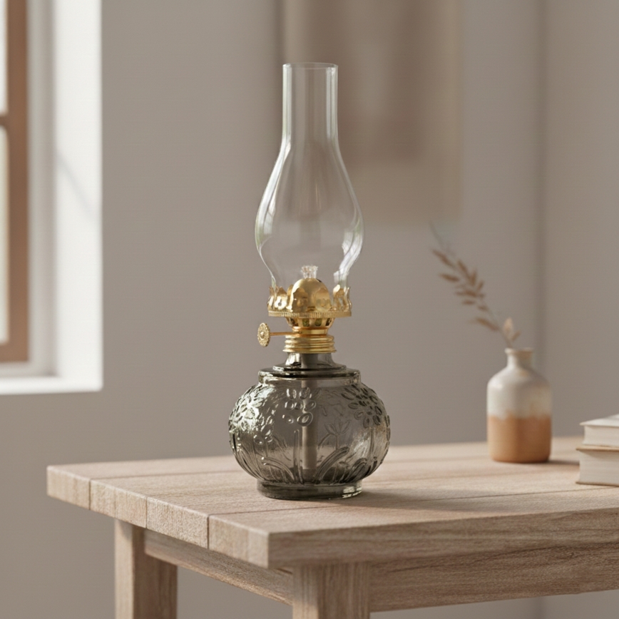 Brilagi - Petrolejová lampa MERLIN kouřová/šedá