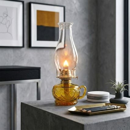 BRILAGI - Petrolejová lampa MERLIN oranžová