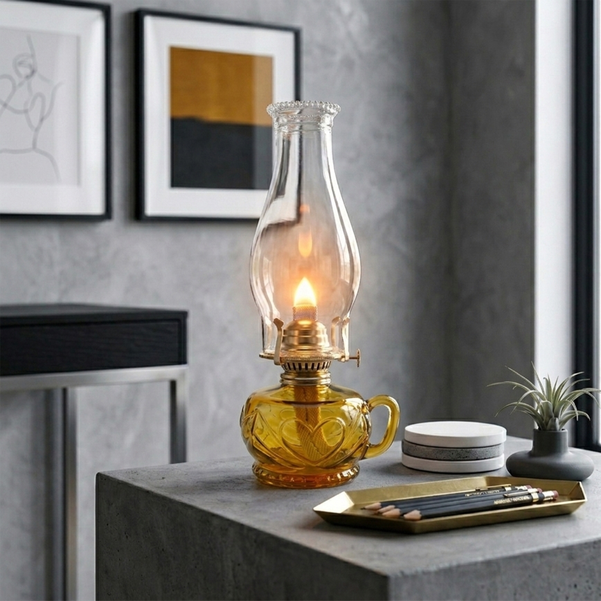BRILAGI - Petrolejová lampa MERLIN oranžová
