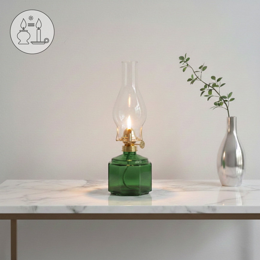 Brilagi - Petrolejová lampa MERLIN zelená
