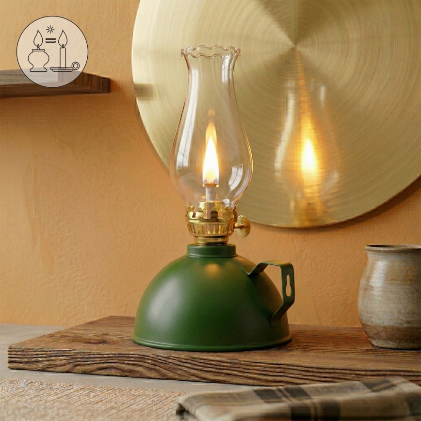BRILAGI - Petrolejová lampa MERLIN zelená