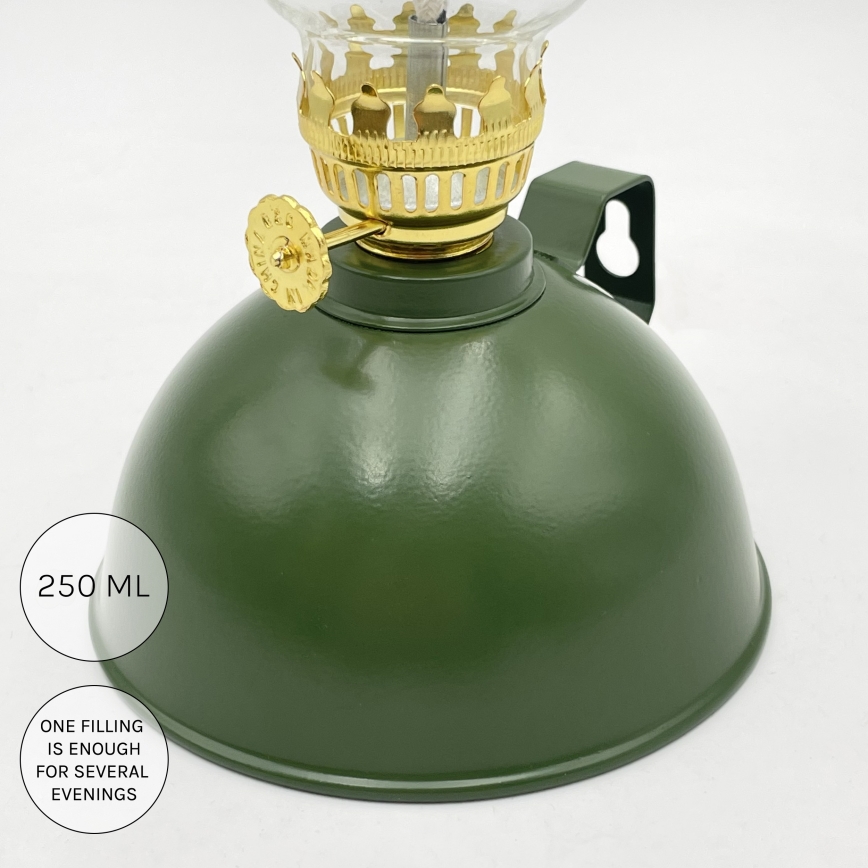 BRILAGI - Petrolejová lampa MERLIN zelená