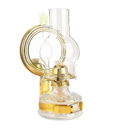 BRILAGI - Petrolejová lampa se zrcadlem MERLIN lesklá zlatá
