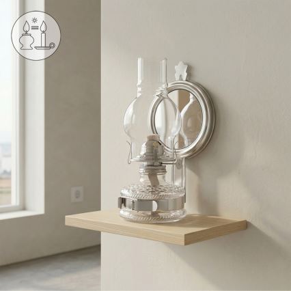 Brilagi - Petrolejová lampa se zrcadlem MERLIN lesklý chrom