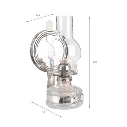 Brilagi - Petrolejová lampa se zrcadlem MERLIN lesklý chrom