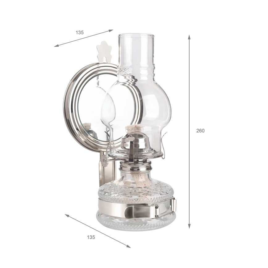 Brilagi - Petrolejová lampa se zrcadlem MERLIN lesklý chrom