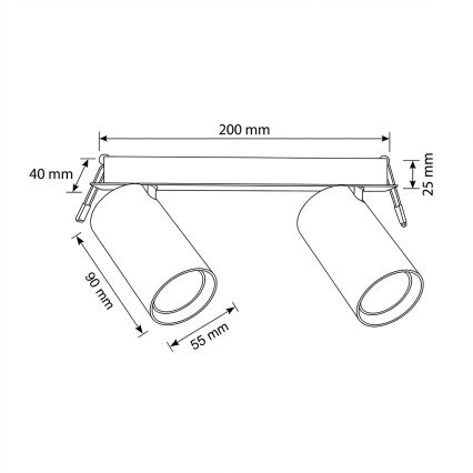 Brilagi - Podhledové svítidlo SELE 2xGU10/30W/230V černá