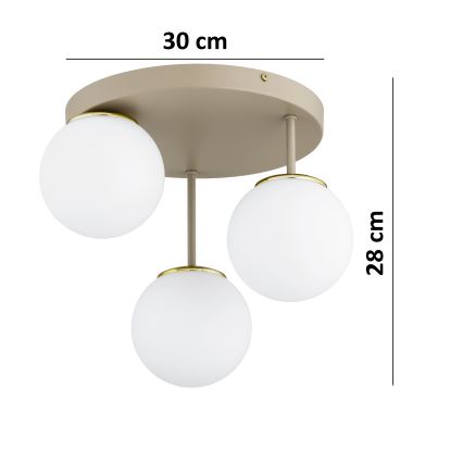 Brilagi - Přisazený lustr 3xE27/60W/230V béžová/zlatá
