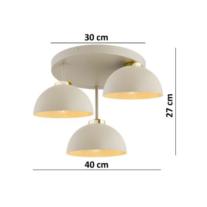 Brilagi - Přisazený lustr 3xE27/60W/230V béžová/zlatá