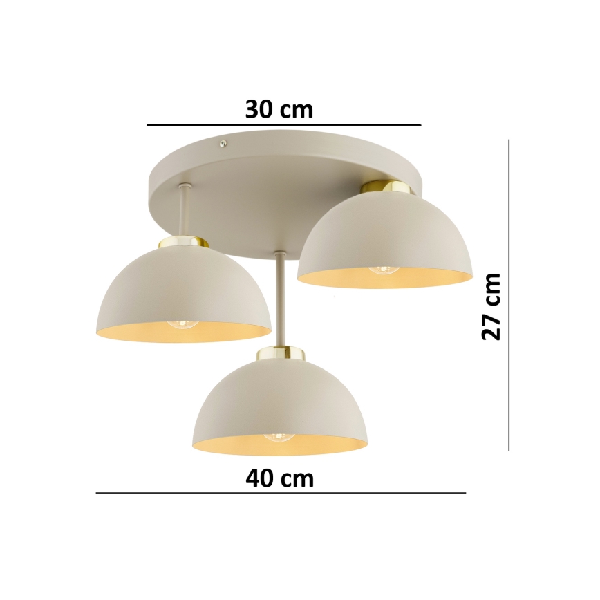 Brilagi - Přisazený lustr 3xE27/60W/230V béžová/zlatá