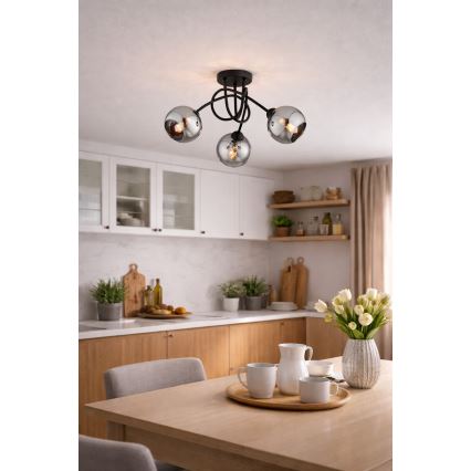 Brilagi - Přisazený lustr 3xE27/60W/230V černá/kouřová šedá