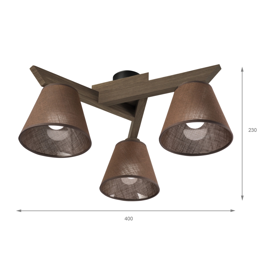 Brilagi - Přisazený lustr ANTHONY 3xE14/40W/230V dub ořech/hnědá