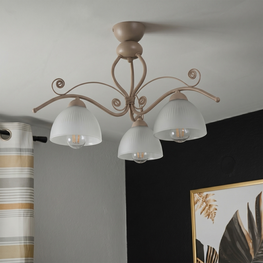 Brilagi - Přisazený lustr ANTICO MODERN 3xE27/60W/230V béžová