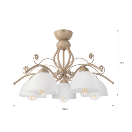 Brilagi - Přisazený lustr ANTICO MODERN 5xE27/60W/230V béžová