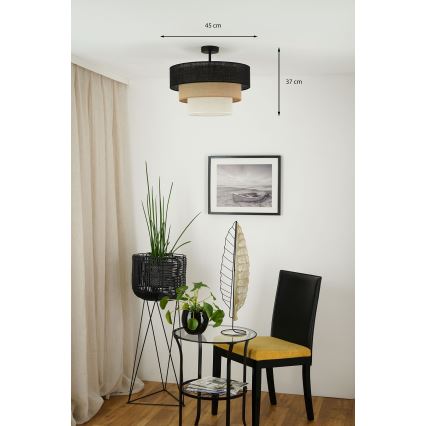 Brilagi - Přisazený lustr ASPEN LUNETA 1xE27/15W/230V pr. 45 cm černá/béžová/krémová
