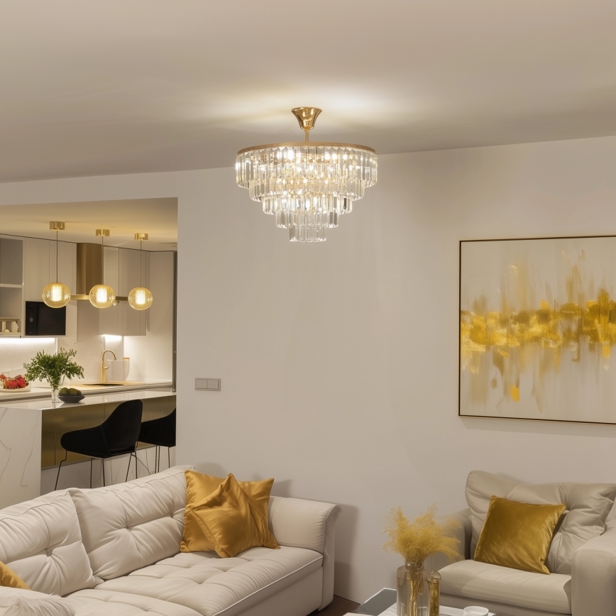 Brilagi - Přisazený lustr CRYSTAL 5xE14/40W/230V zlatá