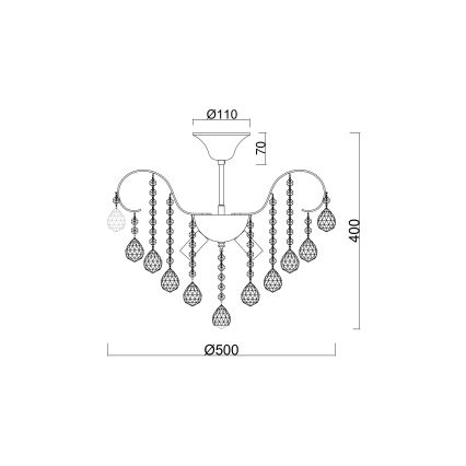 Brilagi - Přisazený lustr CRYSTAL 6xE14/60W/230V bronzová