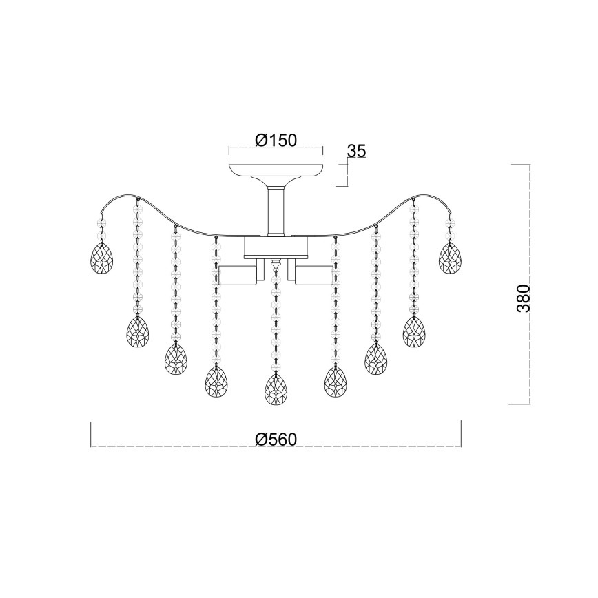Brilagi - Přisazený lustr CRYSTAL 6xE14/60W/230V lesklý chrom