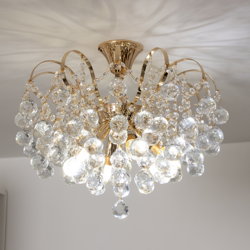 Brilagi - Přisazený lustr CRYSTAL 6xE14/60W/230V zlatá