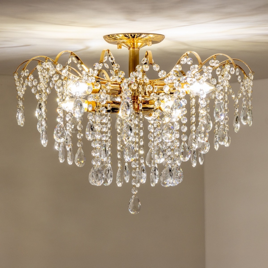 Brilagi - Přisazený lustr CRYSTAL 6xE14/60W/230V zlatá