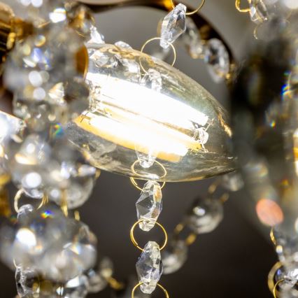 Brilagi - Přisazený lustr CRYSTAL 6xE14/60W/230V zlatá