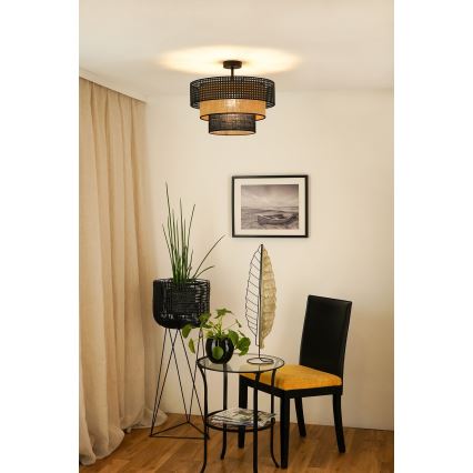Brilagi - Přisazený lustr DAKOTA LUNETA 1xE27/15W/230V pr. 45 cm černá/ratan
