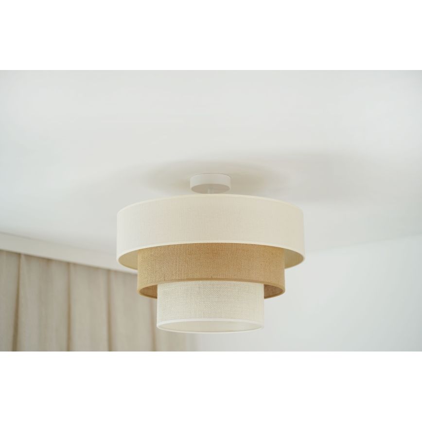 Brilagi - Přisazený lustr DENVER LUNETA 1xE27/15W/230V pr. 45 cm béžová/hnědá/krémová