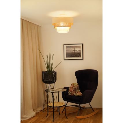 Brilagi - Přisazený lustr DENVER LUNETA 1xE27/15W/230V pr. 45 cm béžová/hnědá/krémová
