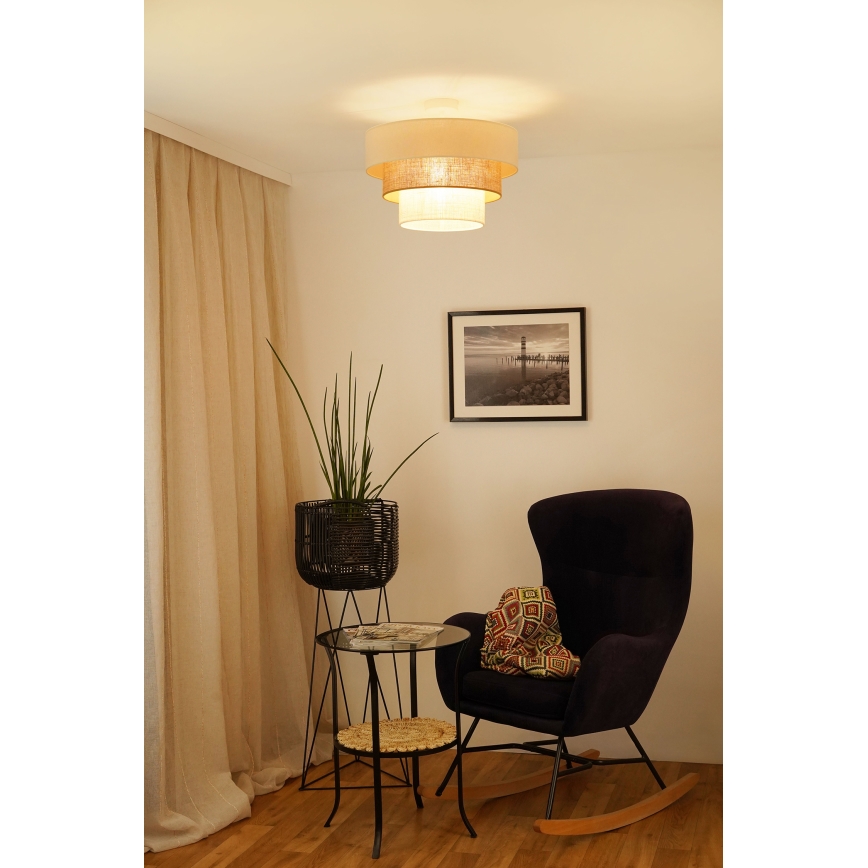 Brilagi - Přisazený lustr DENVER LUNETA 1xE27/15W/230V pr. 45 cm béžová/hnědá/krémová