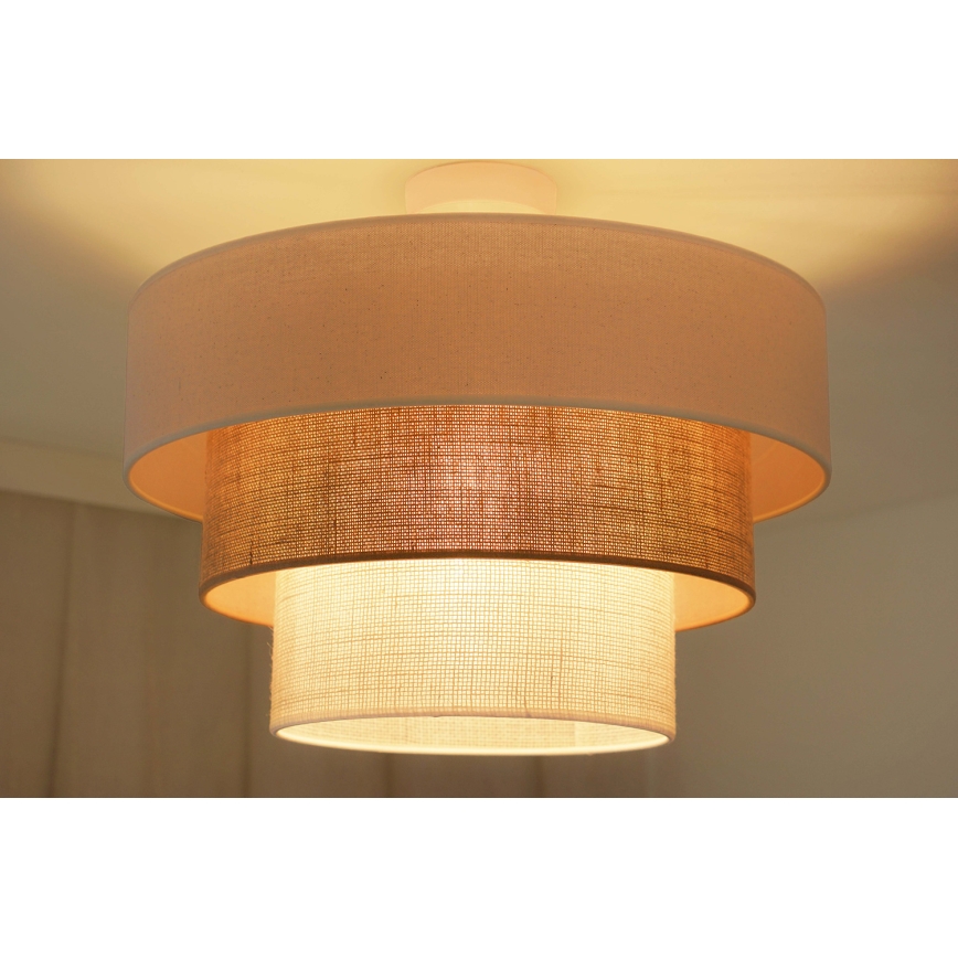 Brilagi - Přisazený lustr DENVER LUNETA 1xE27/15W/230V pr. 45 cm béžová/hnědá/krémová